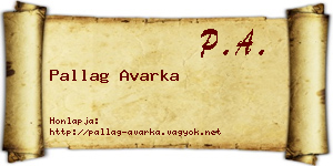Pallag Avarka névjegykártya